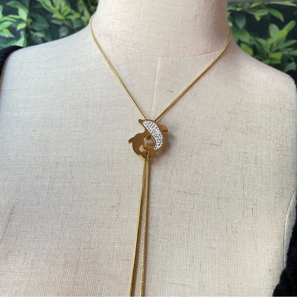 GOLD/ SILVER Dolphin 🐬 Eternity Lariat Necklace - Picture 11 of 11